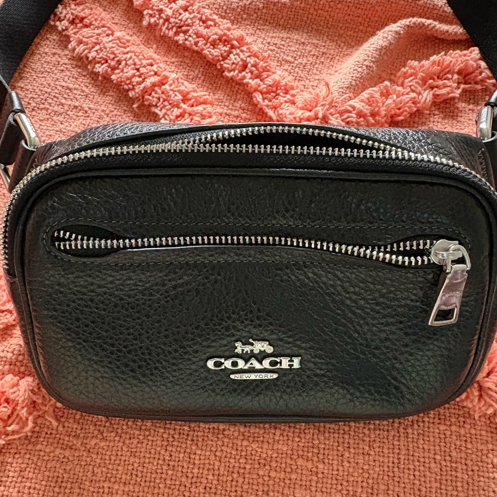 Coach Black Leather Crossbody  Bag